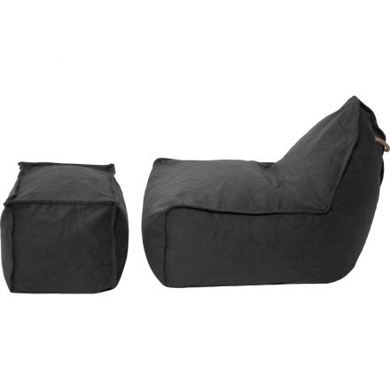 Кресло ЭТ_Манхеттен с Пуфом, тк. велюр, графит (1423703)