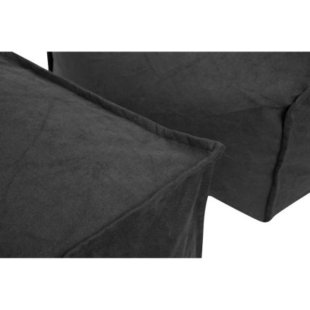 Кресло ЭТ_Манхеттен с Пуфом, тк. велюр, графит (1423703)