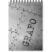 Блокнот Полином Графо А6 50 листов черный/белый в клетку на спирали (101х145 мм)