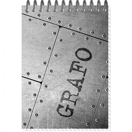 Блокнот Полином Графо А6 50 листов черный/белый в клетку на спирали (101х145 мм)