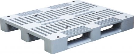 Паллет 1200x1000х150 перфорированный, на 3-х полозьях  серый