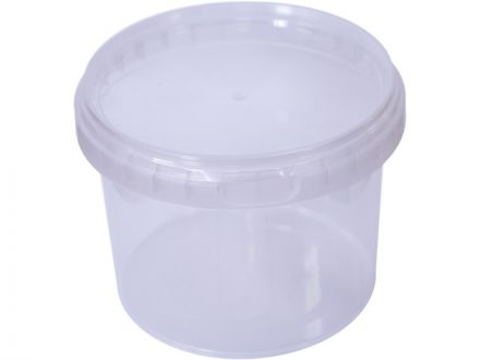 Ведро 0,55л круглое без ручки бесцветное с бесцветной крышкой (ПП)