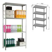 Стеллаж металлический ПРАКТИК "MS KD", сборная стойка, 1950х1000х600 мм, 4 полки, MS 200/100х60/4 Стеллаж металлический ПРАКТИК "MS KD", сборная стойка, 1950х1000х600 мм, 4 полки, MS 200/100х60/4