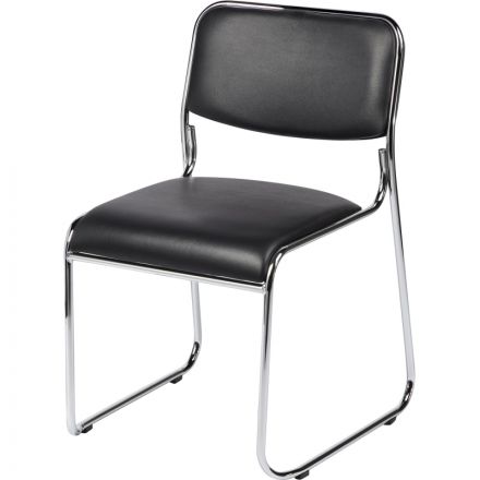 Стул BN_TQ_Стул Echair-802 VP к/з черный,без подл., хром Стул BN_TQ_Стул Echair-802 VP к/з черный,без подл., хром