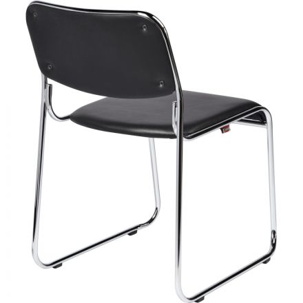Стул BN_TQ_Стул Echair-802 VP к/з черный,без подл., хром Стул BN_TQ_Стул Echair-802 VP к/з черный,без подл., хром