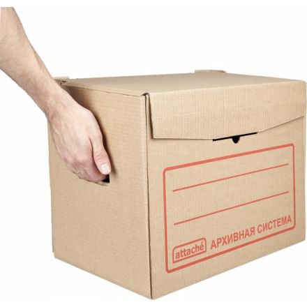 Короб архивный микрогофрокартон бурый 335x265х400 мм