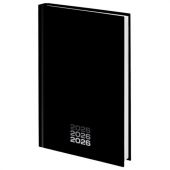 Ежедневник датированный 2026 145х215 мм, А5, STAFF, ламинированная обложка, "Black style", 117325