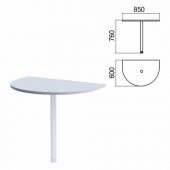 Стол приставной полукруг "Арго", 850х600 мм, БЕЗ ОПОРЫ, серый