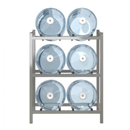 Стеллаж для воды Бомис-6Л на 6 тар металлик, 600х415х795 мм.