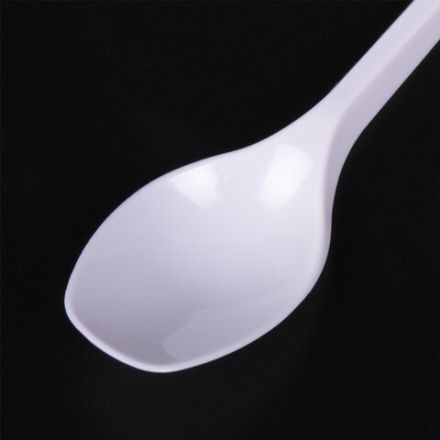 Ложка чайная одноразовая пластиковая 125 мм, белая, КОМПЛЕКТ 100 шт., WELDAY (ВЭЛДЭЙ), 607829