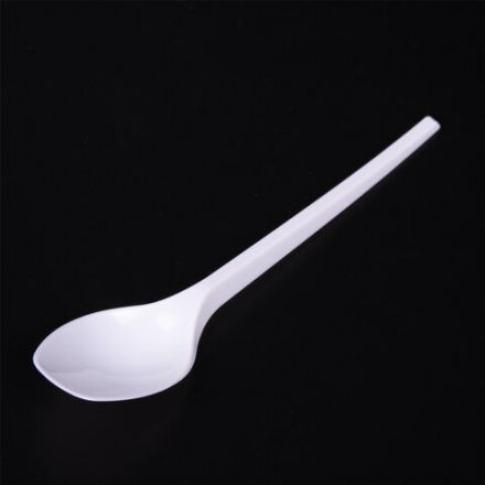 Ложка чайная одноразовая пластиковая 125 мм, белая, КОМПЛЕКТ 100 шт., WELDAY (ВЭЛДЭЙ), 607829