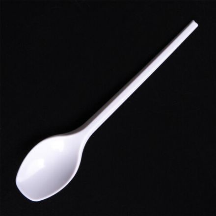 Ложка чайная одноразовая пластиковая 125 мм, белая, КОМПЛЕКТ 100 шт., WELDAY (ВЭЛДЭЙ), 607829