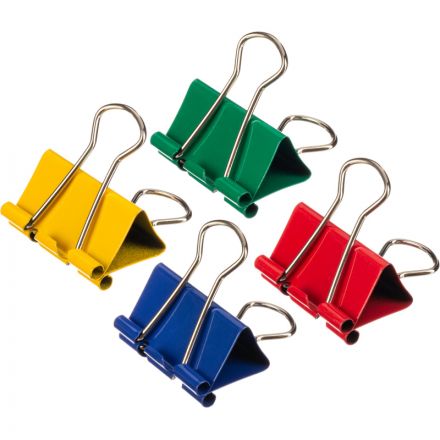 Зажимы для бумаг Attache Selection 32 мм цветные (24 штук в упаковке)