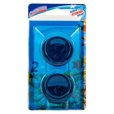 Таблетка для сливного бачка Свежинка Море 40 г 2 штуки в упаковке Таблетка для сливного бачка Свежинка Море 40 г 2 штуки в упаковке