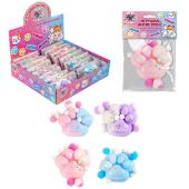Игрушка-антистресс "ЦВЕТНАЯ КОШАЧЬЯ ЛАПКА С ПОМПОНАМИ", 7х6 см, ассорти 4 вида, дисплей, JOLLY JOT (ДЖОЛЛИ ДЖОТ), 665770