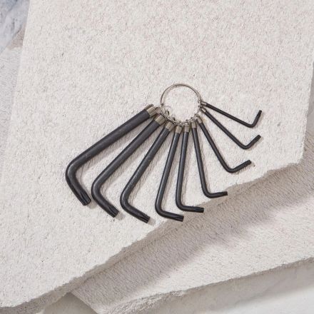 Набор ключей имбус. TORX KRANZ T10-T50 CrV 9 шт, оксид, кольцо KR-12-5203