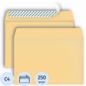 Конверт Postfix Bong C4 90 г/кв.м крафт-бумага стрип с внутренней запечаткой (250 штук в упаковке)