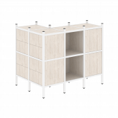 Loft Угловой внешний стеллаж наборный VR.L-51 Денвер светлый/Белый металл 862*1278*1047