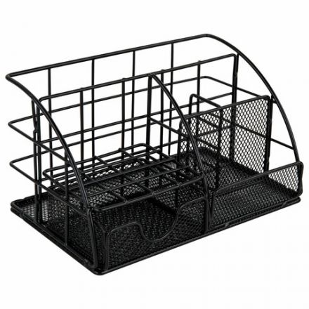 Органайзер для косметики и мелочей металлический 5 секций, MONTE VITA (МОНТЕ ВИТА), 140х220х127 мм, чёрный, 272478