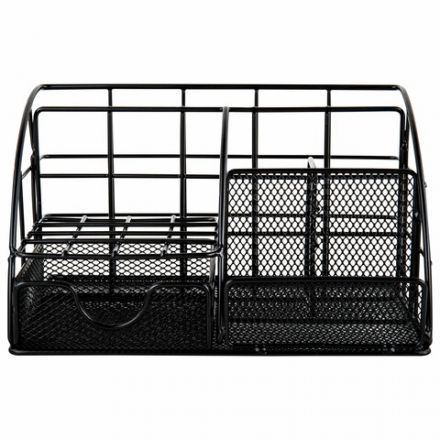 Органайзер для косметики и мелочей металлический 5 секций, MONTE VITA (МОНТЕ ВИТА), 140х220х127 мм, чёрный, 272478