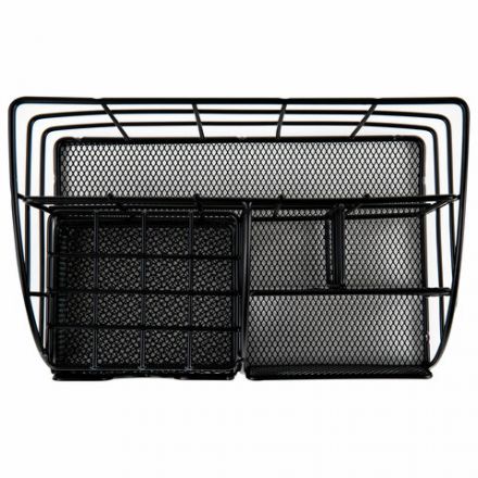 Органайзер для косметики и мелочей металлический 5 секций, MONTE VITA (МОНТЕ ВИТА), 140х220х127 мм, чёрный, 272478