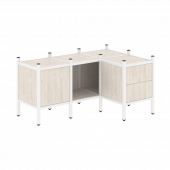 Loft Угловой внутренний стеллаж наборный VR.L-26 Денвер светлый/Белый металл 1278*862*636