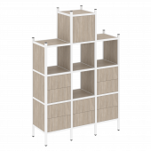 Loft Прямой стеллаж наборный VR.L-18 Дуб аттик/Белый металл 1278*446*1869