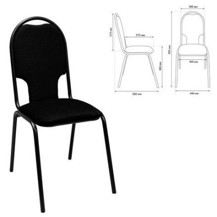 Стул для посетителей РС02М, черный каркас, ткань черная Стул для посетителей РС02М, черный каркас, ткань черная