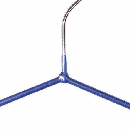 Вешалки-плечики, размер 48-50, КОМПЛЕКТ 10 шт., металл/ПВХ, перекладина, цвет синий, BRABIX "Стандарт", 601166