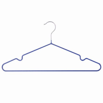 Вешалки-плечики, размер 48-50, КОМПЛЕКТ 10 шт., металл/ПВХ, перекладина, цвет синий, BRABIX "Стандарт", 601166