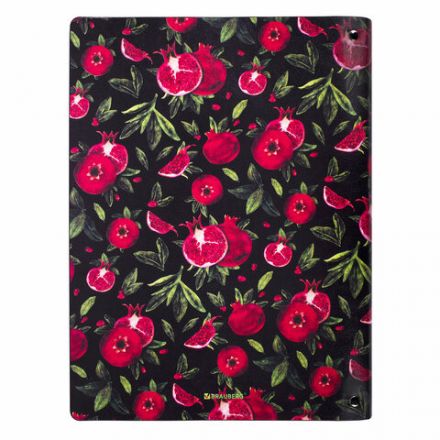 Тетрадь на кольцах БОЛЬШАЯ А4 (240х310 мм), 120 л., под кожу, BRAUBERG VISTA, "Гранаты", 404513