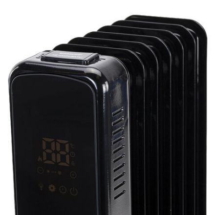 Обогреватель масляный BRASSON (БРАССОН) BOR-9 TOUCH, 9 секций, 2000 Вт, 3 режима, сенсор, пульт ДУ, черный, 457778