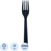 Вилка одноразовая черная ЛЮКС 17см 2000 шт/кор