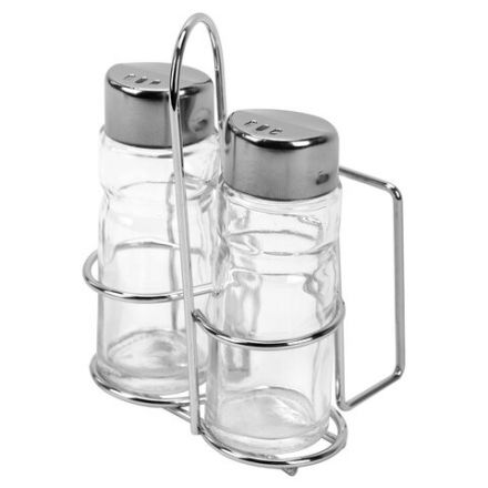 Набор для специй 2х50 мл, CLASSIC, салфетница/подставка + солонка + перечница, WEGLA (ВЕГЛА), 700229