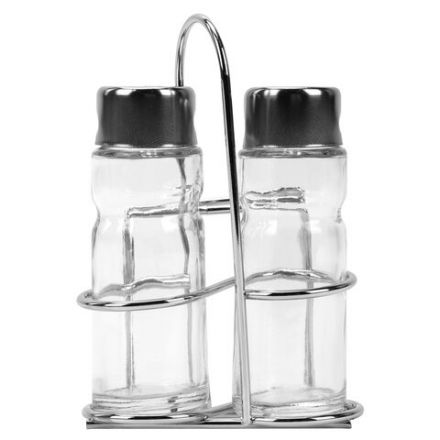 Набор для специй 2х50 мл, CLASSIC, салфетница/подставка + солонка + перечница, WEGLA (ВЕГЛА), 700229