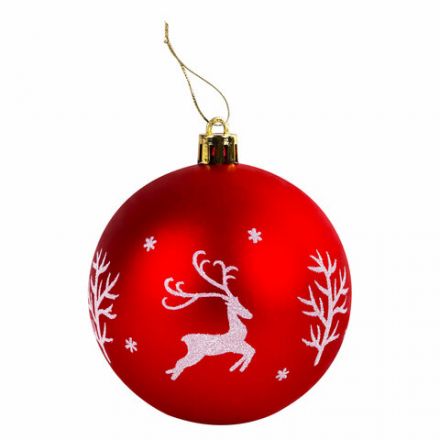 Шары ёлочные 9 шт., 8 см, "Русская Зима", пластик, цвет: красный/белый, ЗОЛОТАЯ СКАЗКА, 591986