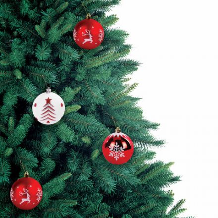 Шары ёлочные 9 шт., 8 см, "Русская Зима", пластик, цвет: красный/белый, ЗОЛОТАЯ СКАЗКА, 591986