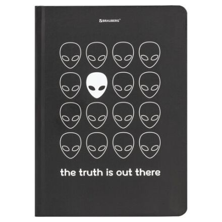 Блокнот с резинкой в клетку 96 л., А5 (145х203 мм), твердая обложка, BRAUBERG, "Aliens", 113722