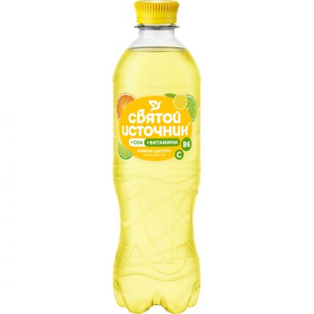 Напиток Святой Источни Вода + Сок со вкусом цитрусов, газ ПЭТ 0,5л
