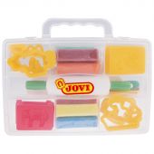 Пластилин растительный JOVI, 8 цветов, 25г, растительный, формочки, стеки, скалка, в чемодане