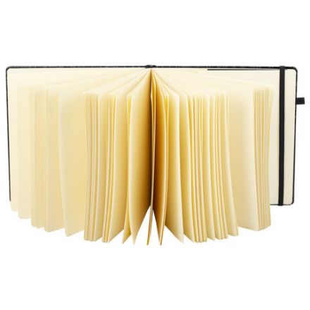 Скетчбук, слоновая кость 140 г/м2, 200х200 мм, 80 л., КОЖЗАМ, резинка, BRAUBERG ART CLASSIC, CROCO, черный, 116472