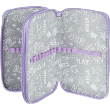 Пенал Леопард 2 отд., ткань, 190х110 мм, ПКТ 11-20