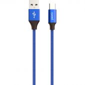 Кабель USB PERO DC-02 Type-C, 3А, 1м, синий Кабель USB PERO DC-02 Type-C, 3А, 1м, синий