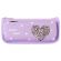 Пенал мягкий ЮНЛАНДИЯ, 2 отделения, полиэстер, "Heart", фиолетовый, 21х6х9 см, 270259