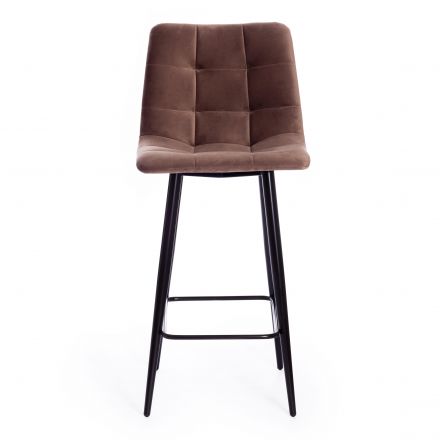 Стул полубарный CHILLY (mod. 7095пб ) ткань/металл, 53x44x94 см, высота до сиденья 66 см, коричневый barkhat 12/черный