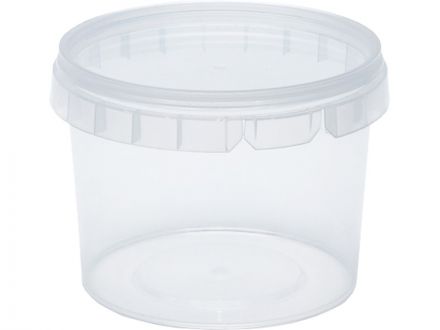 Контейнер 0,315л. круглый d-95 мм, с бесцветной крышкой  бесцветный