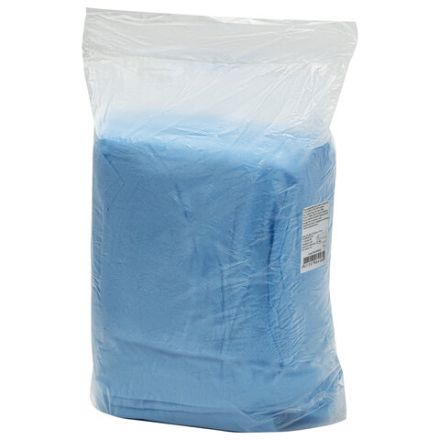 Халат одноразовый голубой на липучках КОМПЛЕКТ 10 шт., XXL, 56-58 размер, 110 см, рукав на резинке, 20 г/м2 СНАБЛАЙН