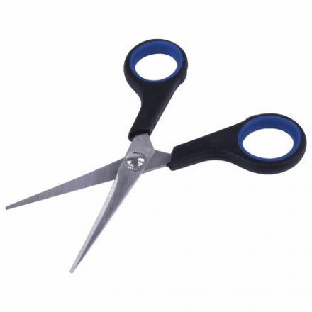 Ножницы BRAUBERG "Soft Grip", 140 мм, черно-синие, резиновые вставки, 3-х сторонняя заточка, 230760
