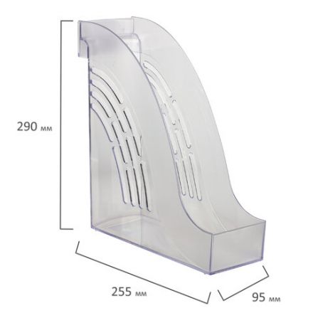 Лоток вертикальный для бумаг BRAUBERG "Office", 255х95х290 мм, прозрачный, 237231 Лоток вертикальный для бумаг BRAUBERG "Office", 255х95х290 мм, прозрачный, 237231