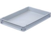 Ящик п/э 600х400х75 сплошной, усиленное дно, цв. серый